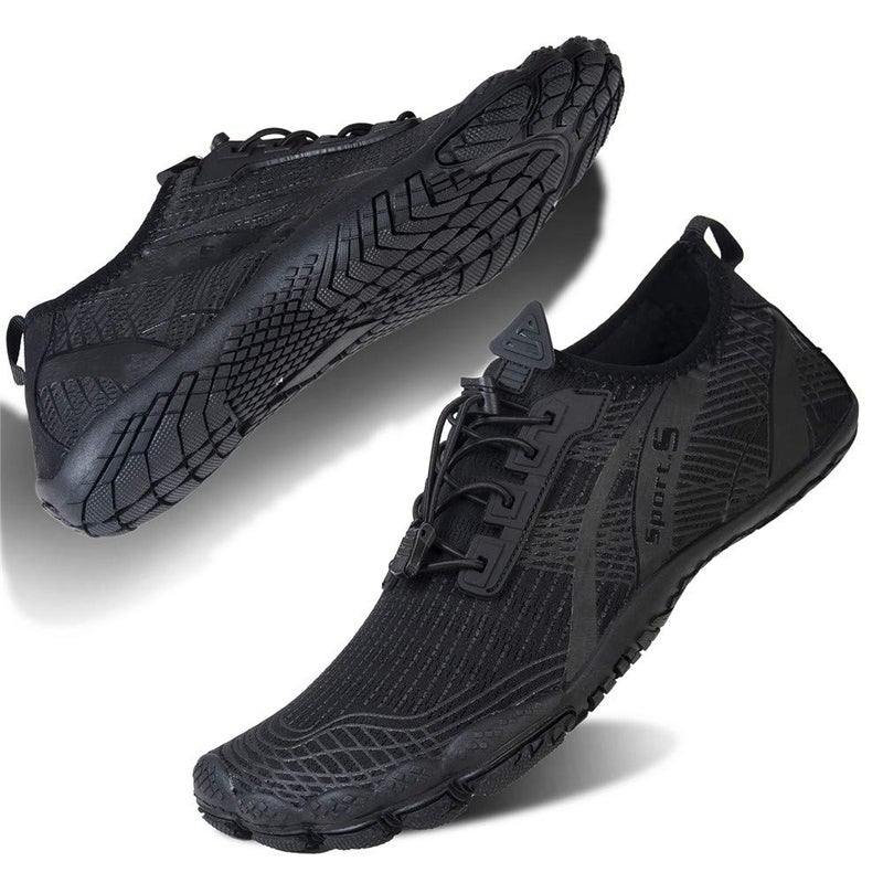 WateLves Water Shoes for Men Women Barefoot Quick-Dry Aqua Sock Outdoor Athletic Sport Shoes Kayaking Boating Hiking Surfing Walking (M-Black/Blue, 42) - Image 2